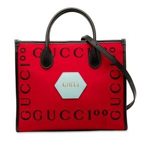 Gucci 100th Anniversary Canvas Leather 2way Bag